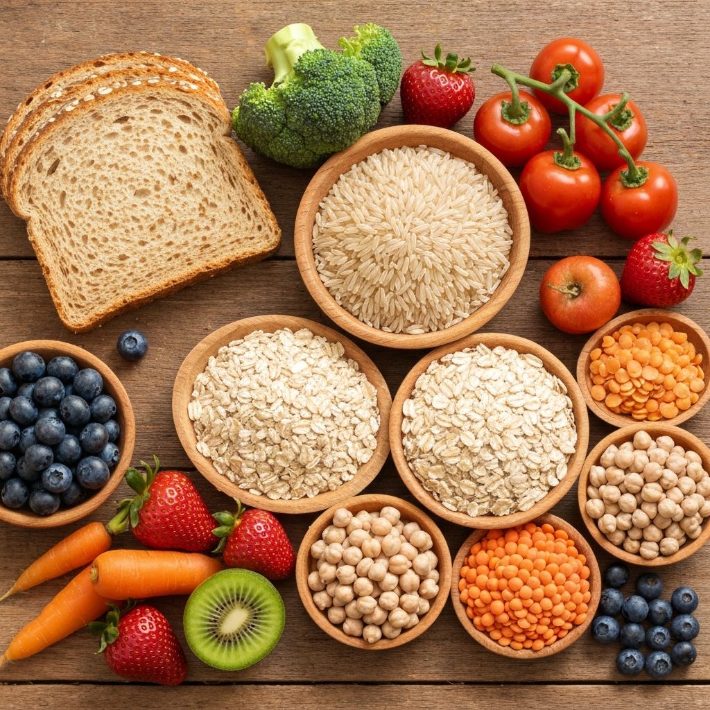 Different types of carbohydrates displayed