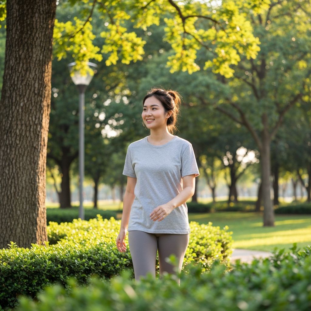 Person enjoying a peaceful walk in nature